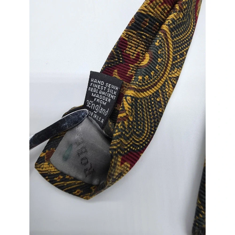 VTG Robert Talbott Paisley Silk Neck Tie Burgundy Gold Gray Men's Tie 59